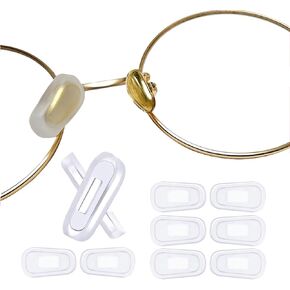 5 Pairs Slip-on Nose Pads Covers,Soft Silicone Eyeglasses Nosepads Anti-Slip Glasses Nose Piece,Eyewear Protective Covers Eye Pads for Glasses Sunglasses(5Pairs,White, S Size)