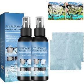 Lens Scratch Removal Spray 2 PCS, Repair Lens Glass Grinding Scratch, Glasses Windshield Repair Fluid, Cleaner Spray for Sunglasses Screen Cleaner Tools