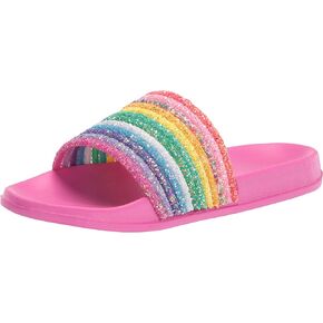 Hatley Girls Slide Sandal, Over The Rainbow, 2 Big Kid