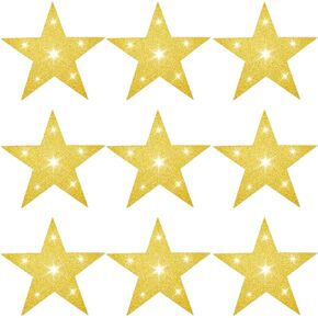 60Pcs 5 Inch Gold Star Cutouts Large Cardboard Stars Five Star Cutouts Single Printed Paper Cardboard Stars Cutouts Decoration for Bulletin Board Birthday Wall Party Home Decor Supplies