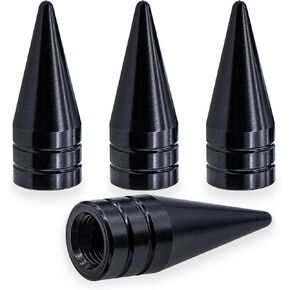 4PCS Spiked Shape Tire Valve Stem Caps, Aluminum Alloy Spike Wheel Tire Valve Stem, Universal for Cars, SUV, Trucks, Bikes, Motorcycles, Bicycles(Silver)