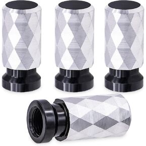 4PCS Spiked Shape Tire Valve Stem Caps, Aluminum Alloy Spike Wheel Tire Valve Stem, Universal Dustproof Waterproof Air Caps for Cars, SUV, Trucks, Bikes, Motorcycles, Bicycles(Black)