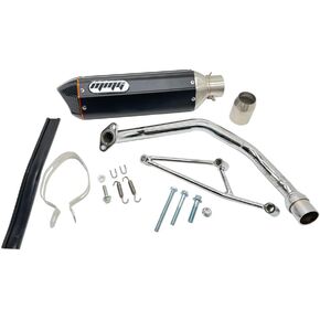 MMG Exhaust System Muffler for GY6 125cc 150cc 4 Stroke Scooters (Black Finish)