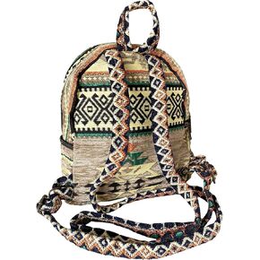 Fashion Backpack Purse for Women, Vintage Boho-Hippie Shoulder Daypack, Small Casual Bag, Ethnic Turkish Pattern Embroidered Chenille Woven Backpacks, Stylish Design Cute Travel Bags