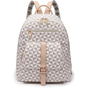 Female PU leather travel bag handbag convertible design bag, women's casual backpack travel backpack (白色)