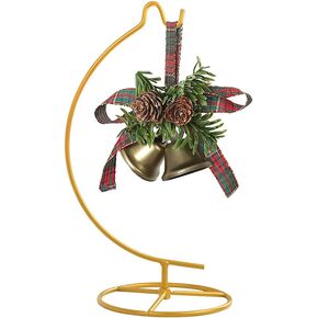 YY YEARCHY Ornament Stand Display Metal Stand Air Plant Stand Flower Pot Holder Iron Pothook Stand for Hanging Glass Globe Ball (C Shape Yellow)