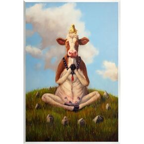 Stupell Industries Cow & Chick Meditating Wall Plaque Art by Lucia Heffernan