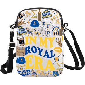 WCGXKO In My Royal Era Crossbody Bag Sorority Gift Pretty Poodle Gold & Royal Blue 1922 Sgrho Paraphernalia Gift (Royal Era Cr)