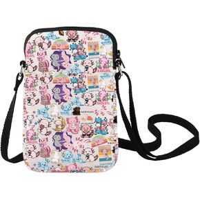 LEVLO Cute Axolotl Crossbody Bag Bobalotl Fans Gift Gamesolotl Lover Shoulder Bag Salamander Merchandise