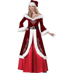 EOZY Santa Claus Costume for Men 9 Pcs Deluxe Santa Outfits Adult Xmas Santa Suit for Christmas Party