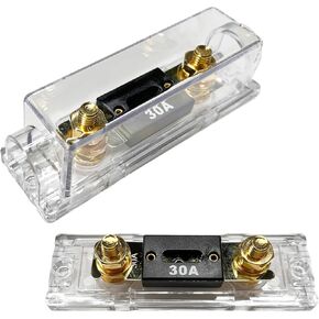2 PCS ANL Fuse Holder with ANL Fuse, 0/2/4 Gauge AWG in-Line ANL Fuse Holder with 200 Amp Fuse, ANL Fuse & Fuse Holder Block for Alarm Audio Amplifier, Car Accessories (200A)