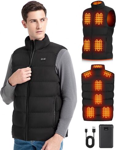 Heated Vest for Men Women with 16000mAh 7.4V Battery Pack Included, Smart Electric Heating Vest, Heated Jacket in Saudi Arabia