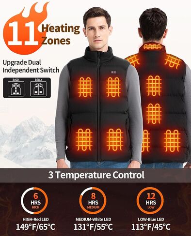 Heated Vest for Men Women with 16000mAh 7.4V Battery Pack Included, Smart Electric Heating Vest, Heated Jacket in Saudi Arabia