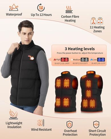 Heated Vest for Men Women with 16000mAh 7.4V Battery Pack Included, Smart Electric Heating Vest, Heated Jacket in Saudi Arabia