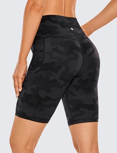 CRZ YOGA Women's Naked Feeling Biker Shorts - 8'' High Waisted Yoga Gym Spandex Shorts Side Pockets in Saudi Arabia