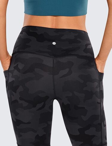 CRZ YOGA Women's Naked Feeling Biker Shorts - 8'' High Waisted Yoga Gym Spandex Shorts Side Pockets in Saudi Arabia