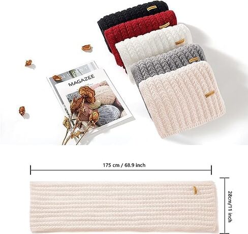 Winter Chunky Knit Scarf for Women Ultra Soft Thick Warm Knitted Scarf Long Knit Scarves for Women's Cold Weather in Saudi Arabia