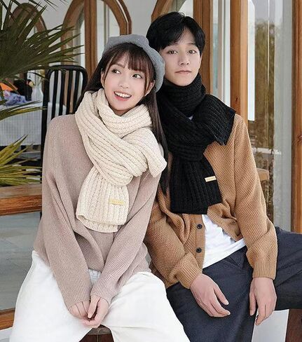 Winter Chunky Knit Scarf for Women Ultra Soft Thick Warm Knitted Scarf Long Knit Scarves for Women's Cold Weather in Saudi Arabia