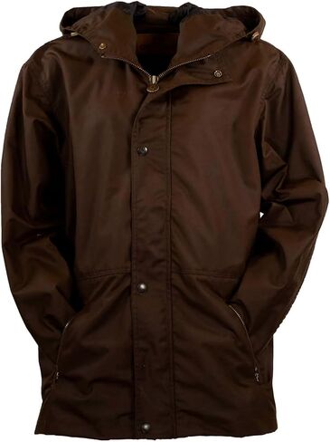 Outback Trading Company Waterproof Breathable Adjustable Outdoor Camping Traveling Packable Oilskin Hooded Lined Parka Jacket in Saudi Arabia