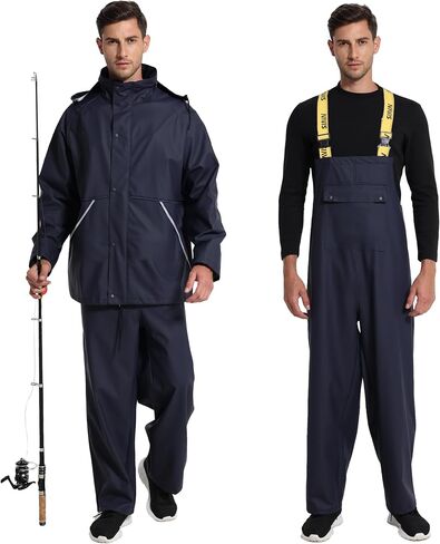 FWG Men's Workwear PRO Rain Suit - Ultimate Safety & Comfort | Waterproof, Durable PU Jacket & Bib Pants Set. in Saudi Arabia