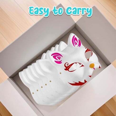 Therian Mask White Cat Mask DIY Animal Mask White Cat Mask Animal Party Cosplay Halloween Mask for Kids Adults in Saudi Arabia