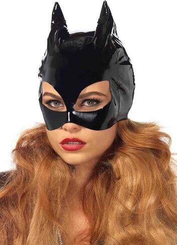 Leg Avenue Women's Black Vinyl Cat Mask in Kuwait