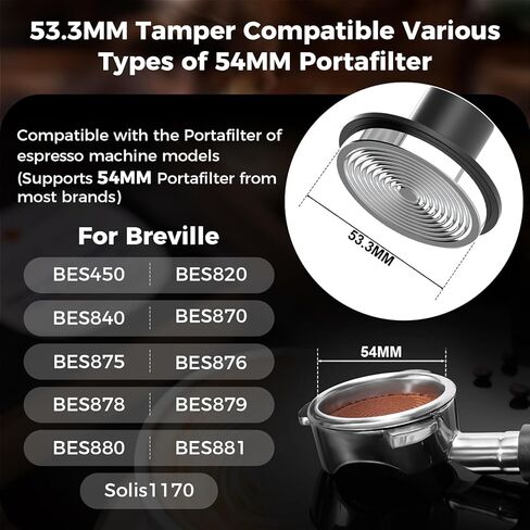 IKAPE 53.3mm Espresso Tamper، سدادة القهوة مع نوابض بديلة 15lb / 25lb / 30lb، Impact Espresso Tamper مع ردود فعل صوتية in Kuwait