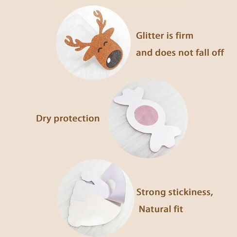 10 أزواج من فطائر اللحم للحلمات في عيد الميلاد للنساء، أغطية حلمات للعطلات والسنوات الجديدة للسيدات، إكسسوارات ملابس داخلية مريحة باللون الأحمر in Kuwait