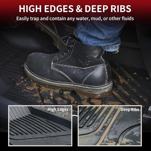 سجادة سرير شاحنة LASFIT لسيارة Tesla Cybertruck 2024 2025 2023 ملحقات مخصصة تناسب TPE شديدة التحمل في جميع الأحوال الجوية مقاومة للماء Cybertruck البضائع بطانة سرير بطانة سجادة أمامية خلفية فرعية مجموعة سجادة صندوق السيارة من 3 قطع in Kuwait