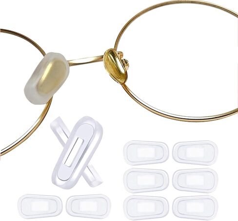 5 Pairs Slip-on Nose Pads Covers,Soft Silicone Eyeglasses Nosepads Anti-Slip Glasses Nose Piece,Eyewear Protective Covers Eye Pads for Glasses Sunglasses(5Pairs,White, S Size) in Kuwait