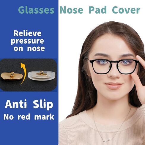 5 Pairs Slip-on Nose Pads Covers,Soft Silicone Eyeglasses Nosepads Anti-Slip Glasses Nose Piece,Eyewear Protective Covers Eye Pads for Glasses Sunglasses(5Pairs,White, S Size) in Kuwait