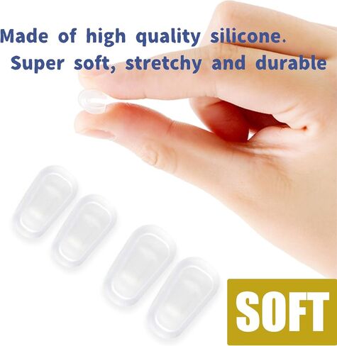 5 Pairs Slip-on Nose Pads Covers,Soft Silicone Eyeglasses Nosepads Anti-Slip Glasses Nose Piece,Eyewear Protective Covers Eye Pads for Glasses Sunglasses(5Pairs,White, S Size) in Kuwait