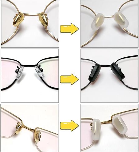 5 Pairs Slip-on Nose Pads Covers,Soft Silicone Eyeglasses Nosepads Anti-Slip Glasses Nose Piece,Eyewear Protective Covers Eye Pads for Glasses Sunglasses(5Pairs,White, S Size) in Kuwait