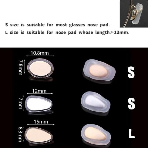 5 Pairs Slip-on Nose Pads Covers,Soft Silicone Eyeglasses Nosepads Anti-Slip Glasses Nose Piece,Eyewear Protective Covers Eye Pads for Glasses Sunglasses(5Pairs,White, S Size) in Kuwait