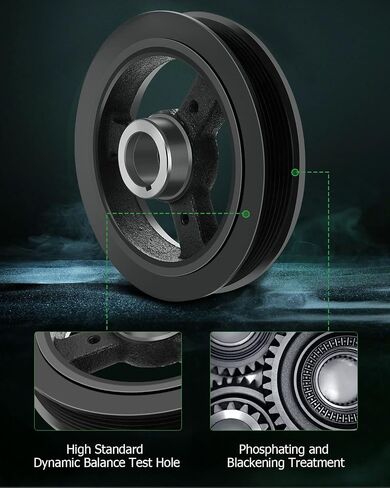 SCITOO 594-081 Harmonic Balancer Crankshaft Pulley Fits 92-00 for Ford Crown Victoria 97-03 for Ford for F-150 97-99 for Ford for F-250 96-00 for Ford for Mustang 92-00 for Lincoln Town Car in Saudi Arabia