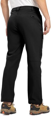 TBMPOY Men's Snow Pants Fleece Lined Hiking Winter Waterproof Softshell Ski Outdoor Insulated Climbing Pants Zipper Pockets in Saudi Arabia