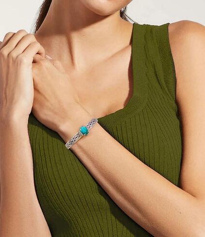 الأمريكيين الأصليين حقيقية الفيروز سوار الكفة للنساء 925 الفضة الاسترليني البيضاوي الأحجار الكريمة قابل للتعديل الإسورة بوهو نمط مجوهرات للزوجة أمي in Kuwait