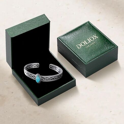 الأمريكيين الأصليين حقيقية الفيروز سوار الكفة للنساء 925 الفضة الاسترليني البيضاوي الأحجار الكريمة قابل للتعديل الإسورة بوهو نمط مجوهرات للزوجة أمي in Kuwait