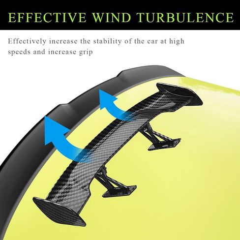 Car Mini Spoiler Wing, 9.8" Adhesive Mini Rear Tail Wing Carbon Fiber Texture Decorative Spoiler, Universal Auto Tiny Tail Wing Decor for Men Women, Car Accessories (Black Carbon Fiber) in Kuwait
