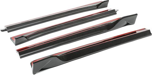 قطعة بديلة لتمديد التنورة الجانبية من Kojem 4 قطع متوافقة مع طراز تسلا 2017-2023 3 من ألياف الكربون الطباعة على الألواح الهزازة طقم هيكل حماية من بلاستيك ABS in Kuwait