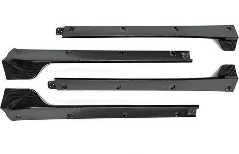 قطعة بديلة لتمديد التنورة الجانبية من Kojem 4 قطع متوافقة مع طراز تسلا 2017-2023 3 من ألياف الكربون الطباعة على الألواح الهزازة طقم هيكل حماية من بلاستيك ABS in Kuwait