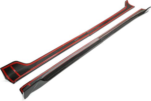 قطعة بديلة لتمديد التنورة الجانبية من Kojem 4 قطع متوافقة مع طراز تسلا 2017-2023 3 من ألياف الكربون الطباعة على الألواح الهزازة طقم هيكل حماية من بلاستيك ABS in Kuwait