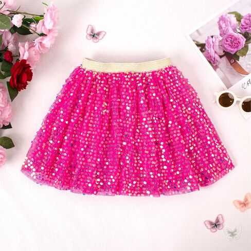 Magic Park 2-5T Toddler Girl Skirt Set Girls Long Sleeve Shirt Tops Sequin Skirt kid Birthday Holiday Party Outfits in Saudi Arabia