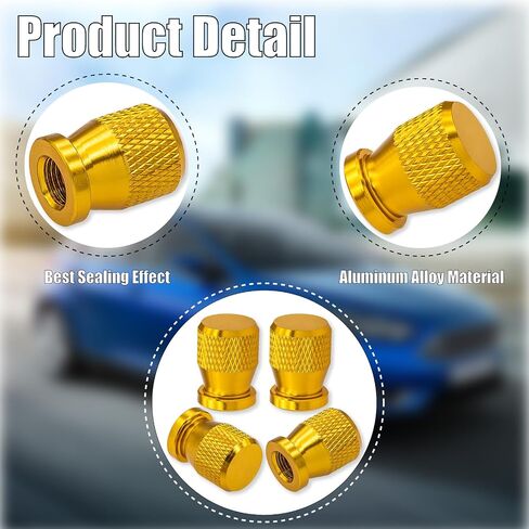 4PCS Spiked Shape Tire Valve Stem Caps, Aluminum Alloy Spike Wheel Tire Valve Stem, Universal Dustproof Waterproof Air Caps for Cars, SUV, Trucks, Bikes, Motorcycles, Bicycles(Black) in Kuwait