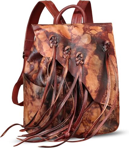 حقيبة ظهر عصرية من الجلد الطبيعي من IVTG للنساء حقيبة ظهر من الجلد الناعم العتيق حقيبة ظهر حقيبة ظهر (متعددة الألوان) in Kuwait