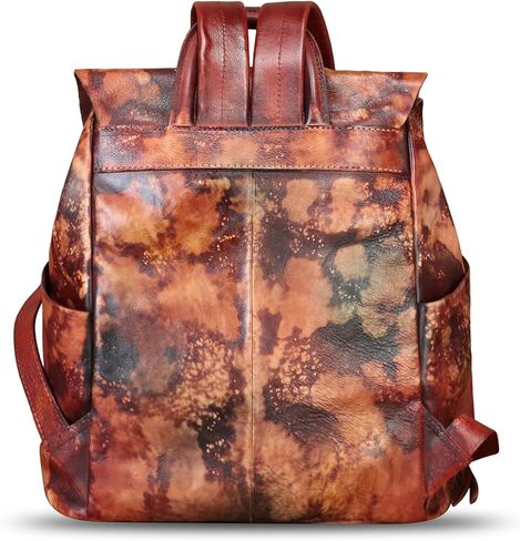 حقيبة ظهر عصرية من الجلد الطبيعي من IVTG للنساء حقيبة ظهر من الجلد الناعم العتيق حقيبة ظهر حقيبة ظهر (متعددة الألوان) in Kuwait