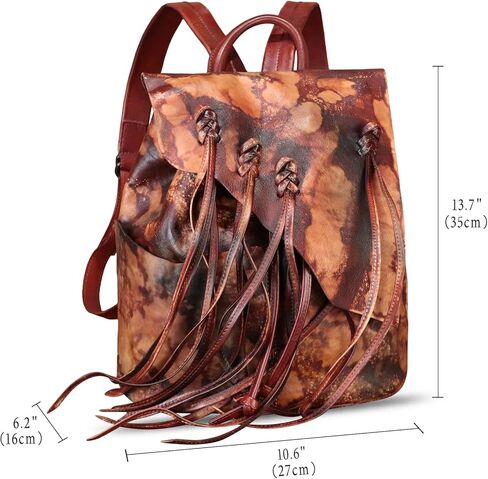 حقيبة ظهر عصرية من الجلد الطبيعي من IVTG للنساء حقيبة ظهر من الجلد الناعم العتيق حقيبة ظهر حقيبة ظهر (متعددة الألوان) in Kuwait