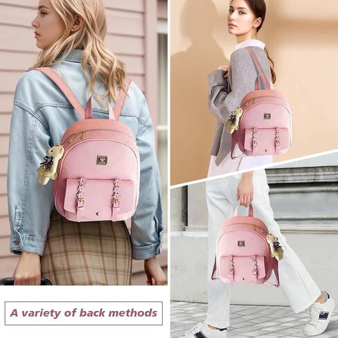 Leather Backpack Purse for Women 3-Piece Set Floral Design Round Crossbody Bag Wallet for Gifts for Girls and Ladies (Pink) in Saudi Arabia