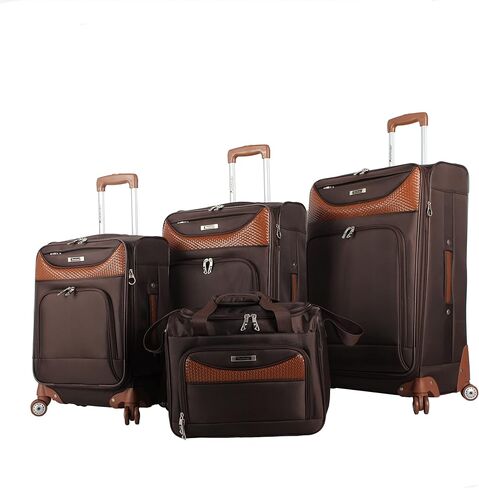 Pathfinder 4-Piece Spinner Luggage Set, telescoping handle (Chocolate) in Saudi Arabia