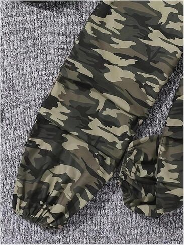 MakeMeChic Girl's 3 Piece Outfits Long Sleeve Cropped Hoodies and Camo Print Sweatpants Set in Saudi Arabia